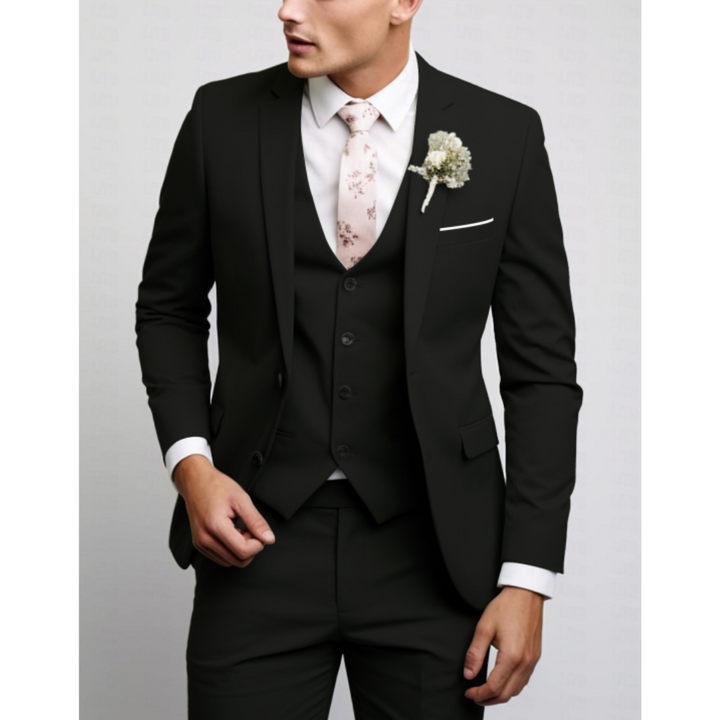 Men’s Slim Fit 3 Piece Formal Wedding Suit Set