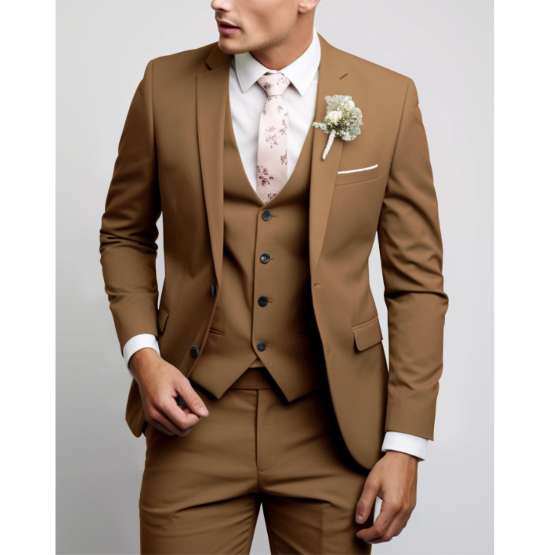 Men’s Slim Fit 3 Piece Formal Wedding Suit Set