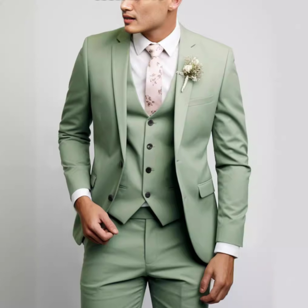 Men’s Slim Fit 3 Piece Formal Wedding Suit Set