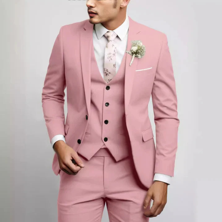Men’s Slim Fit 3 Piece Formal Wedding Suit Set