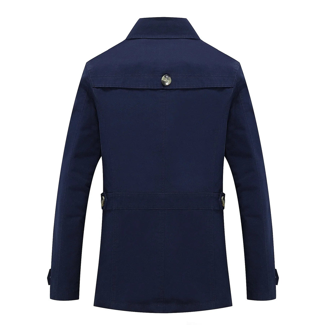 Men’s Single Breasted Slim Fit Trench Jacket