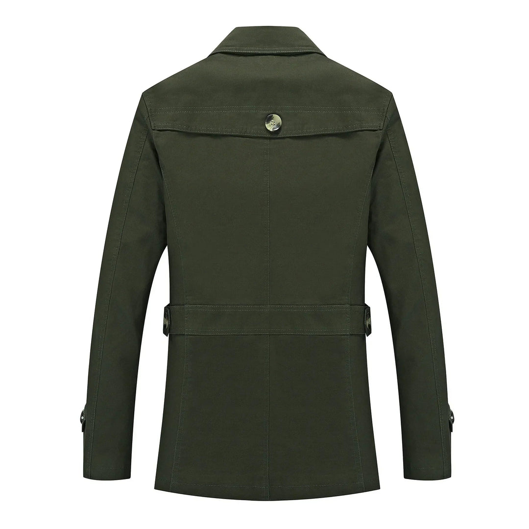 Men’s Single Breasted Slim Fit Trench Jacket