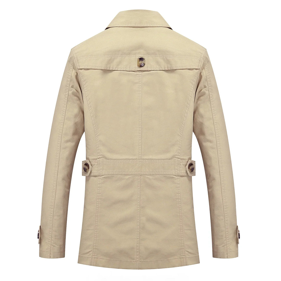 Men’s Single Breasted Slim Fit Trench Jacket