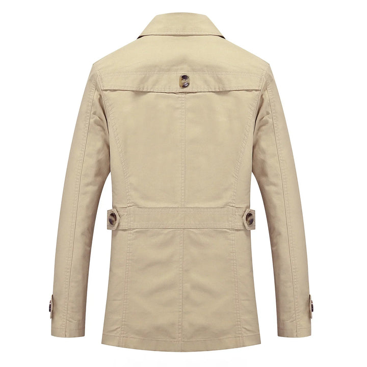 Men’s Single Breasted Slim Fit Trench Jacket