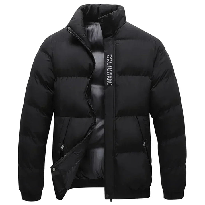 Men’s Stand Collar Quilted Puffer Jacket for Winter