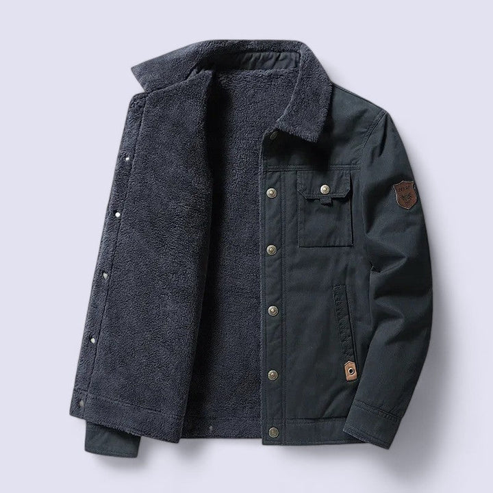 Men’s Sherpa Lined Cargo Winter Jacket