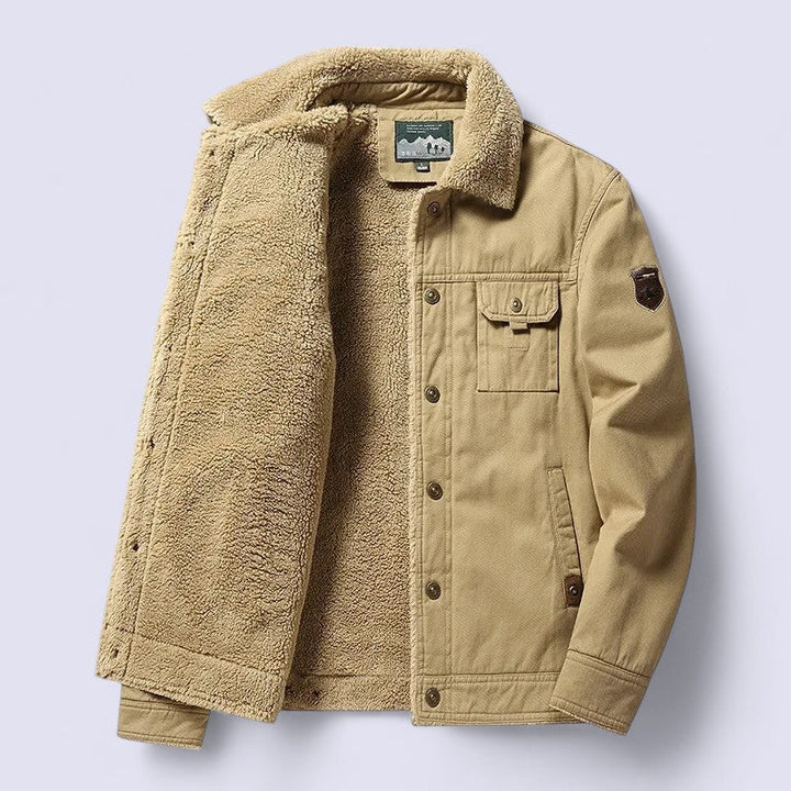 Men’s Sherpa Lined Cargo Winter Jacket