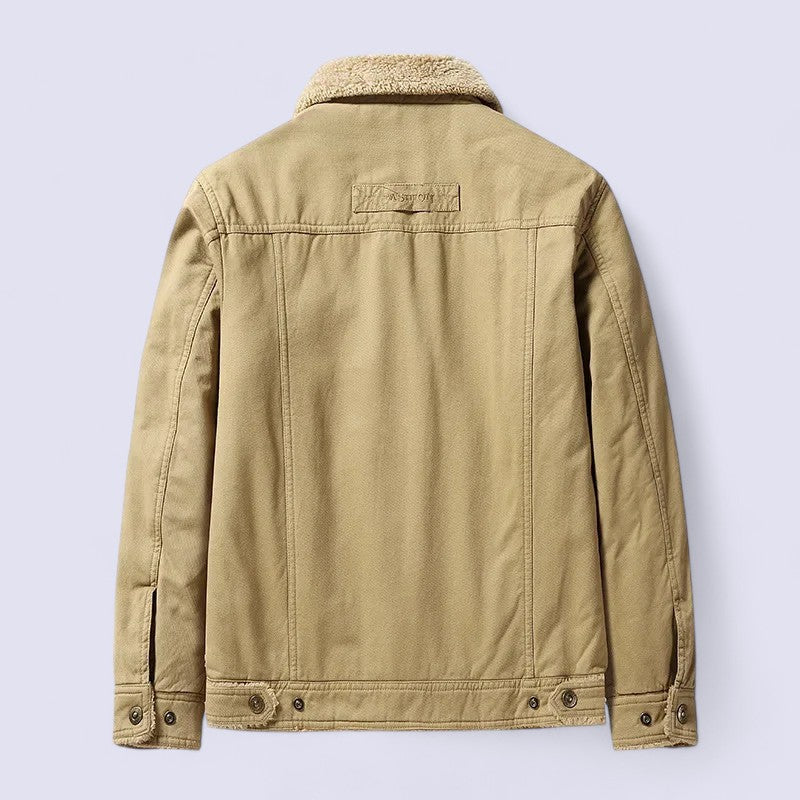 Men’s Sherpa Lined Cargo Winter Jacket