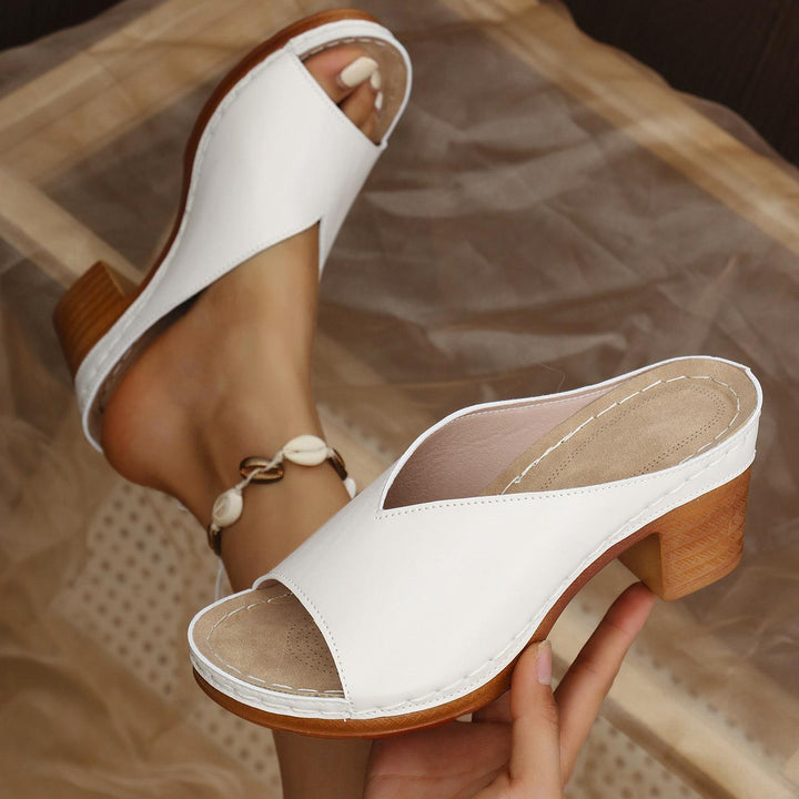 Women’s V-Cut Block Heel Orthopaedic Sandals