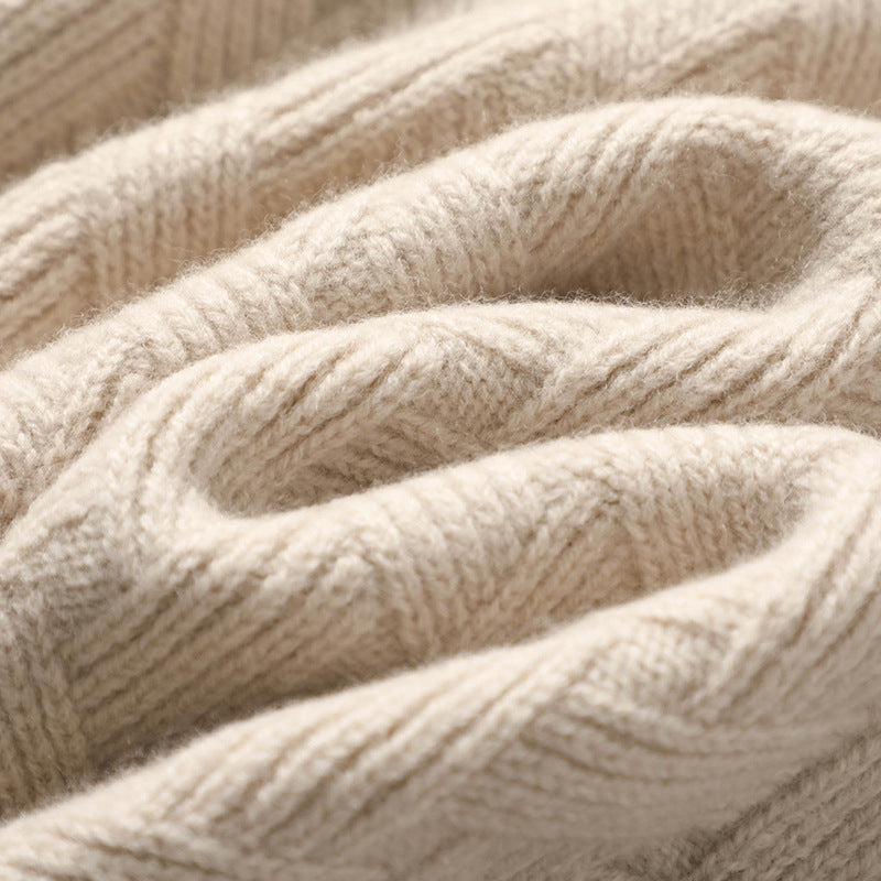 Women's Basketweave Knit Turtleneck Jumper