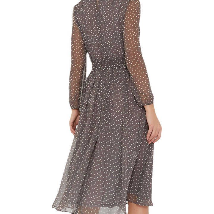 Cotton Blend Polka Dot Summer Dress with Lantern Sleeves | Lydia