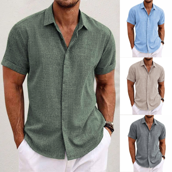 Oliver | short-sleeved shirt in cotton and linen 2