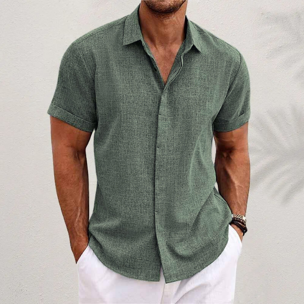 Oliver | short-sleeved shirt in cotton and linen 3