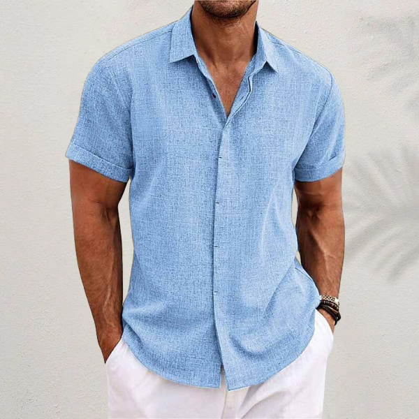 Oliver | short-sleeved shirt in cotton and linen 4