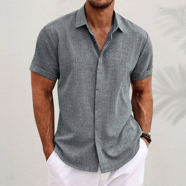 Oliver | short-sleeved shirt in cotton and linen 5