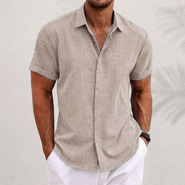 Oliver | short-sleeved shirt in cotton and linen 9