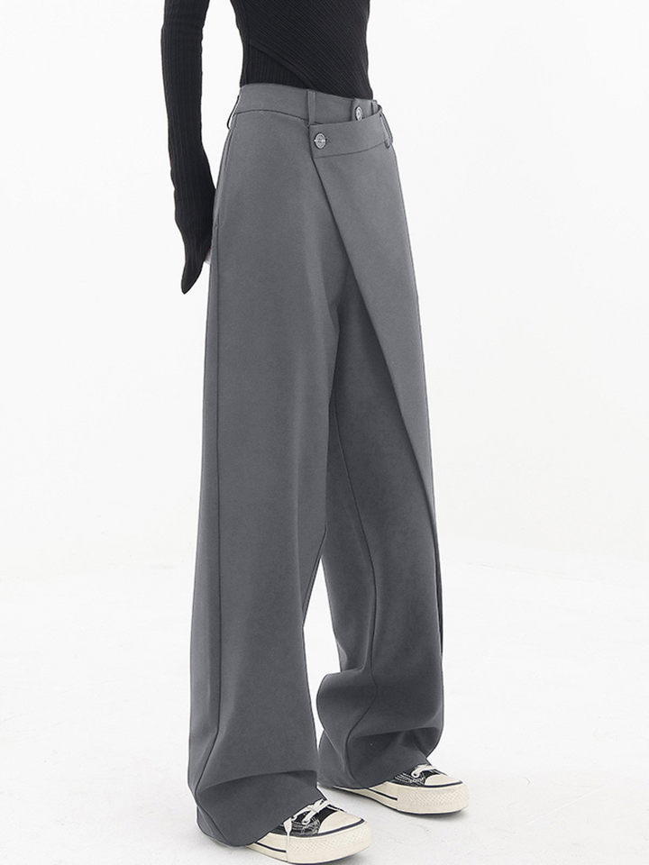 Women's Asymmetric Wide-Leg Tailored Trousers