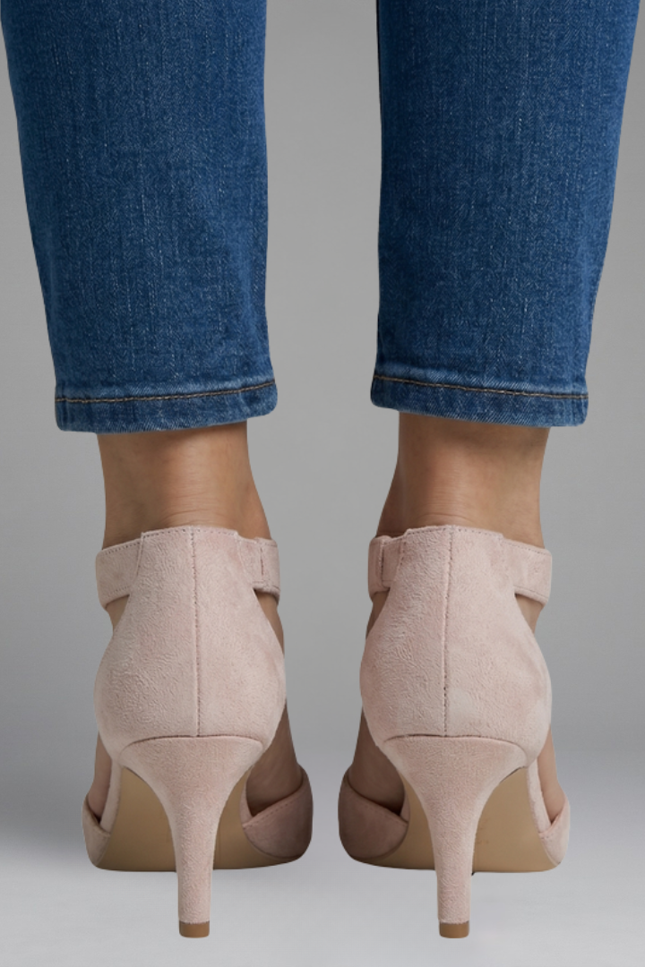 Orthopaedic Mid Heel Sandals with Peep Toe Design | Olivia