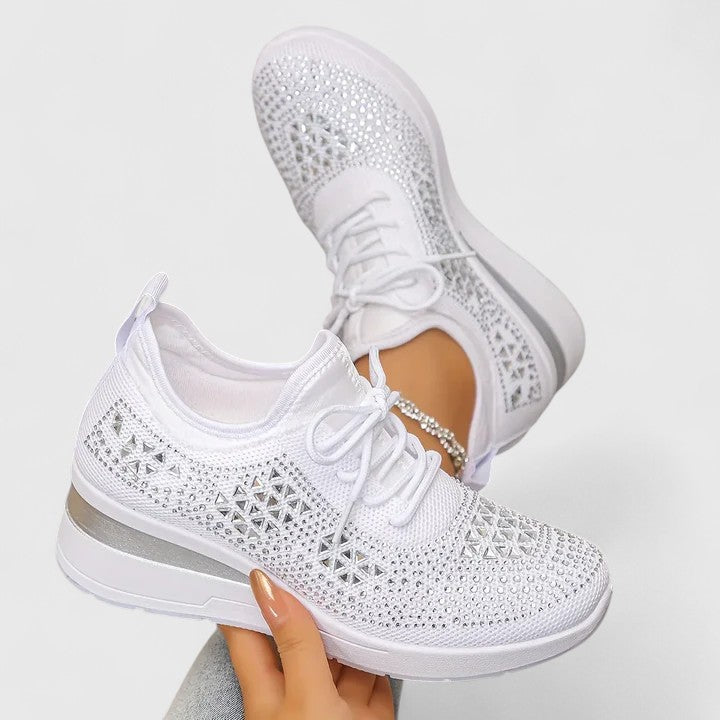 Orthopedic supportive shoes for women featuring a breathable mesh upper, designed for comfort and stability during daily activities. 0