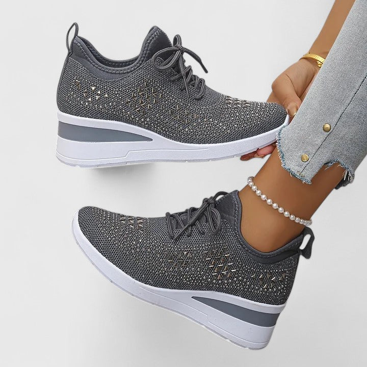Orthopedic supportive shoes for women featuring a breathable mesh upper, designed for comfort and stability during daily activities. 1
