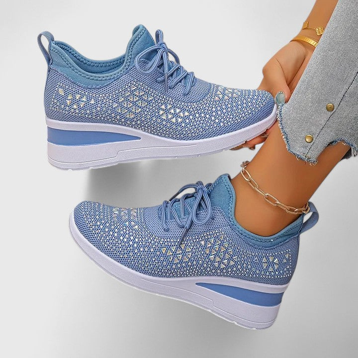 Orthopedic supportive shoes for women featuring a breathable mesh upper, designed for comfort and stability during daily activities. 2