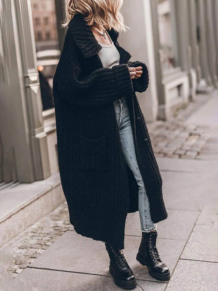 Women’s Chunky Rib Oversized Lapel Cardigan Coat