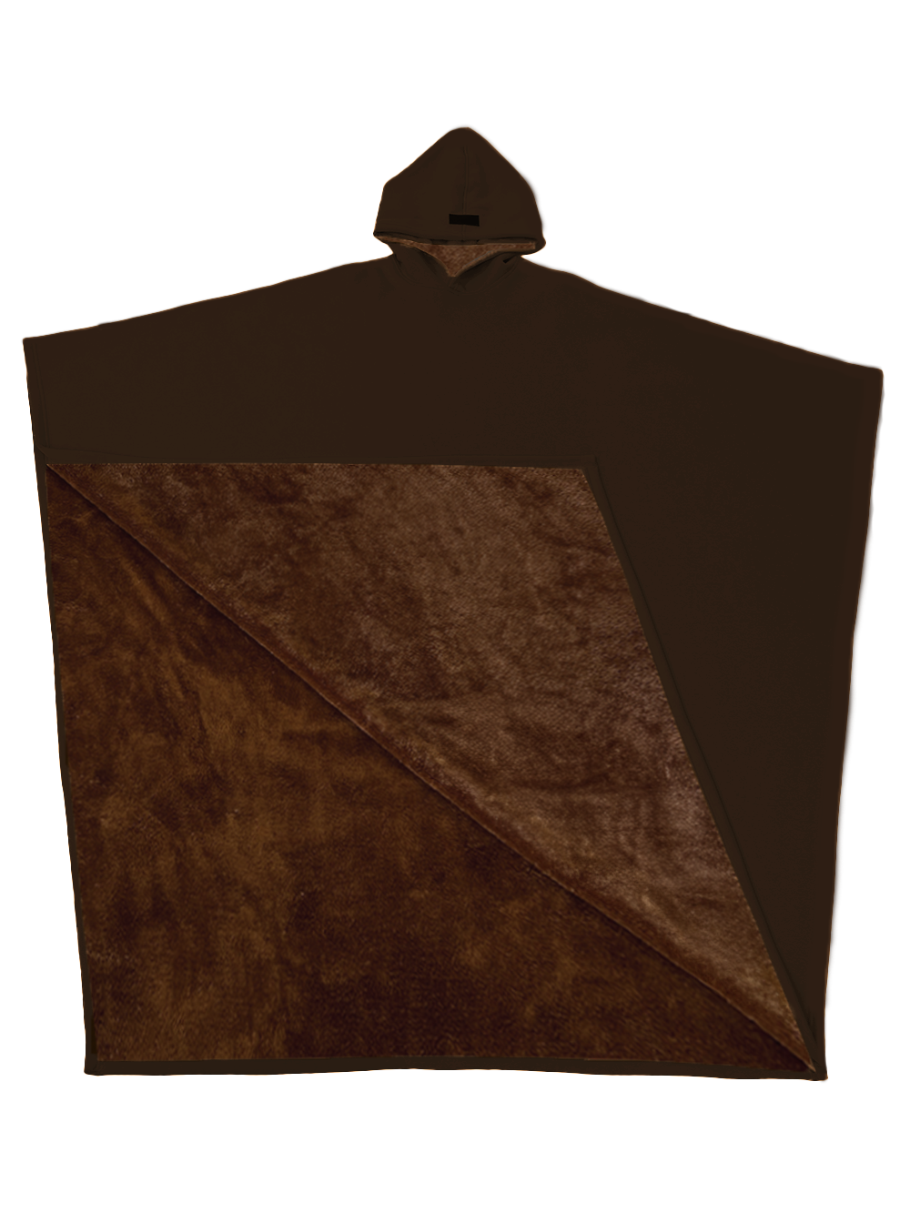 Unisex Shearling Lined Loose Hooded Poncho Jacket