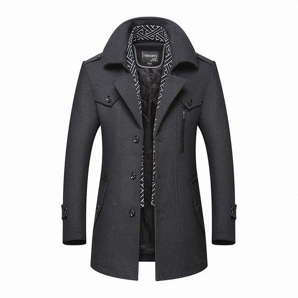 Men’s Slim Fit Wool Blend Peacoat Jacket