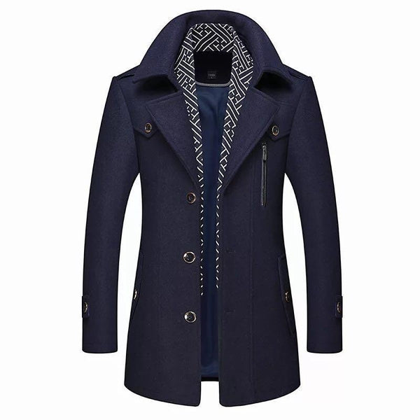 Men’s Slim Fit Wool Blend Peacoat Jacket