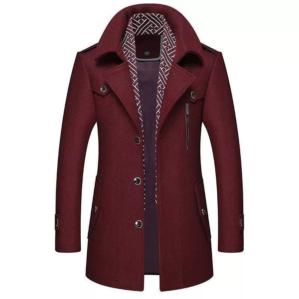 Men’s Slim Fit Wool Blend Peacoat Jacket