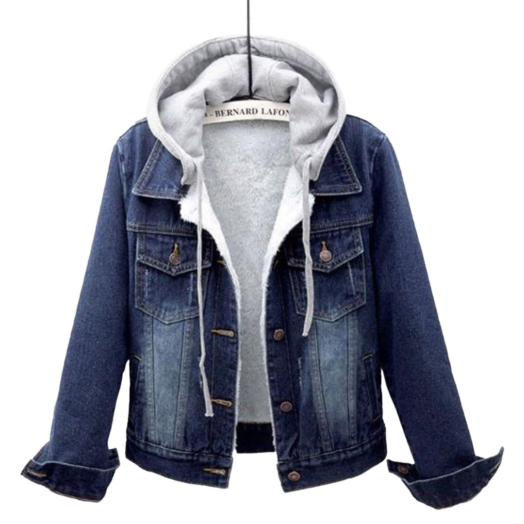 Plus Size Hooded Denim Jacket for Curvy Women - Comfortable & Stylish Jean Jacket 1