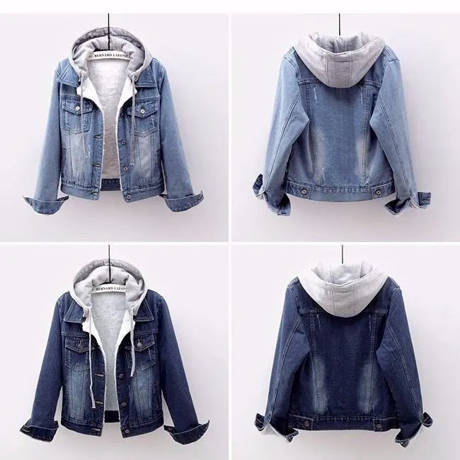 Plus Size Hooded Denim Jacket for Curvy Women - Comfortable & Stylish Jean Jacket 5