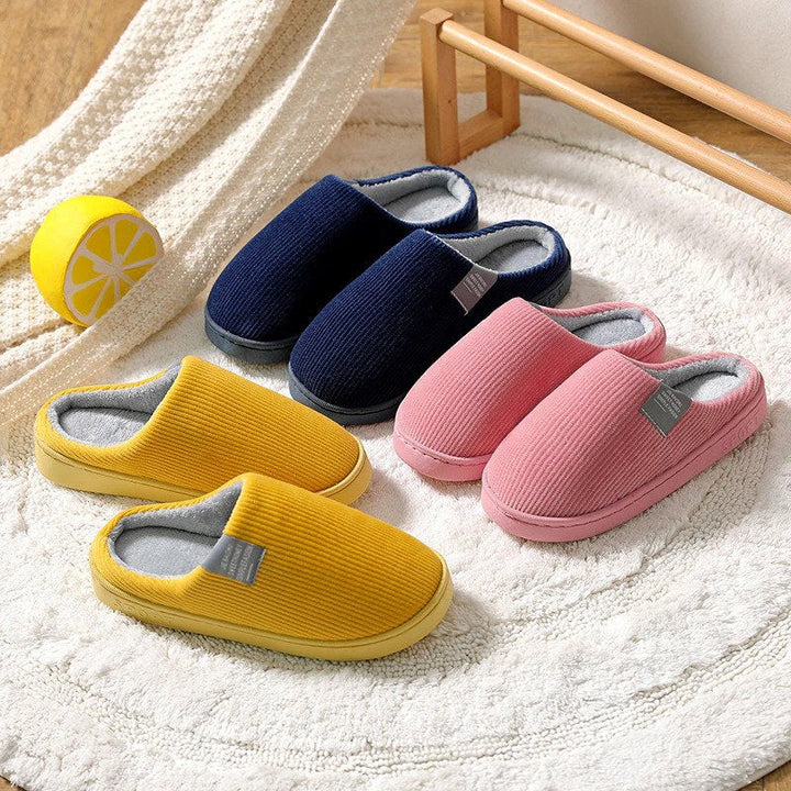 Women's Fleece-Lined Corduroy House Slippers