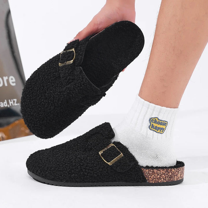 Women’s Fleece Buckle Slide Slippers