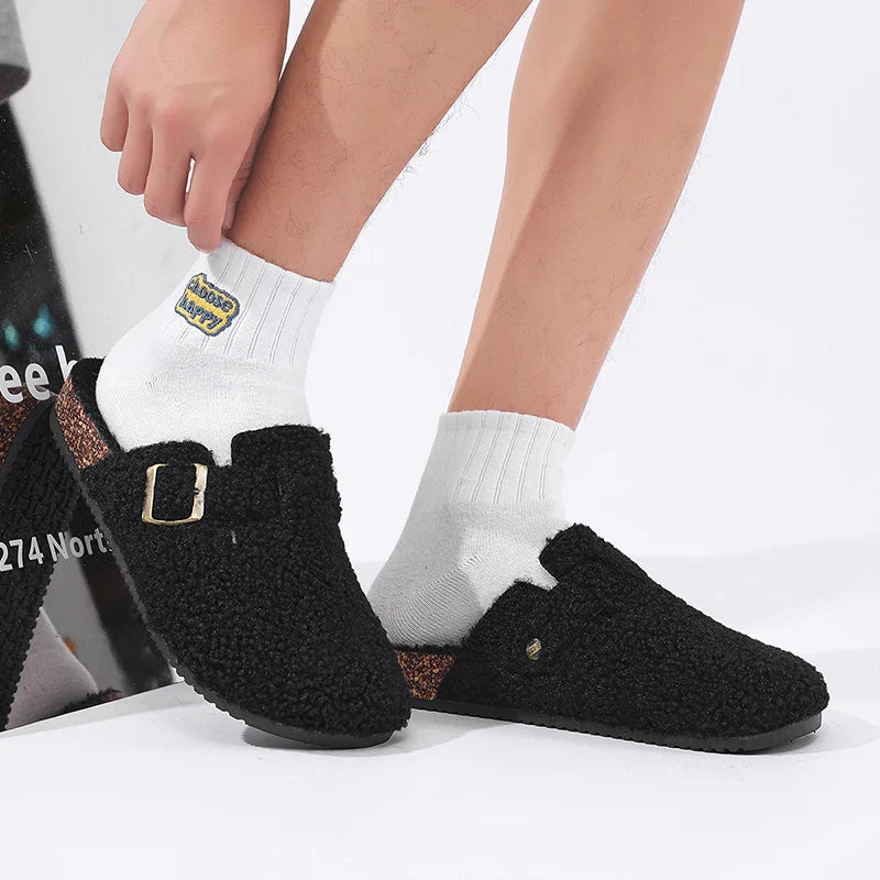 Women’s Fleece Buckle Slide Slippers