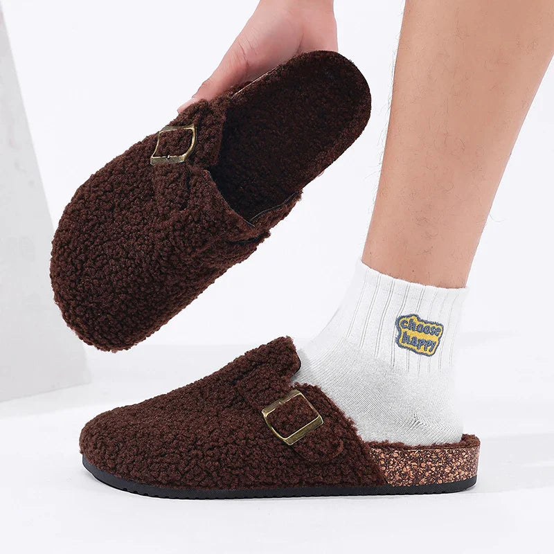 Women’s Fleece Buckle Slide Slippers