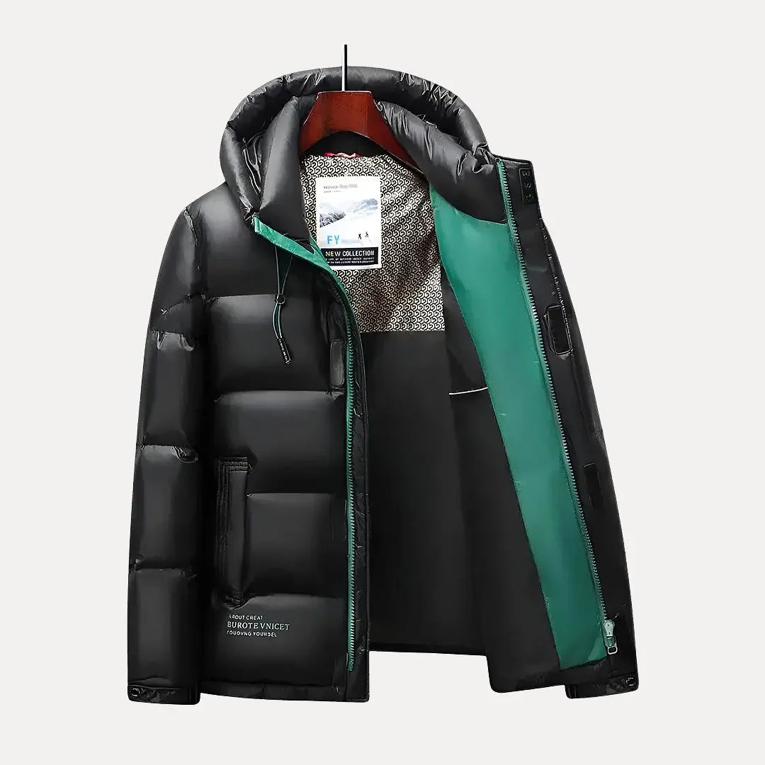 Men’s Hooded Puffer Jacket Quilted Winter Coat