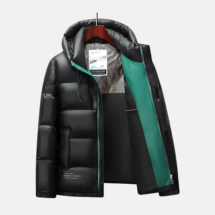 Men’s Hooded Puffer Jacket Quilted Winter Coat