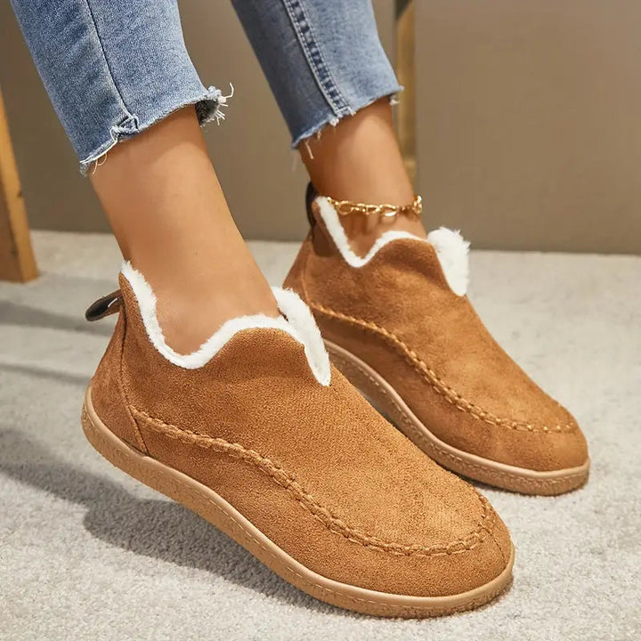 Round Toe Ankle Boots for Women – Cozy Fleece Lining & Stylish Design 7