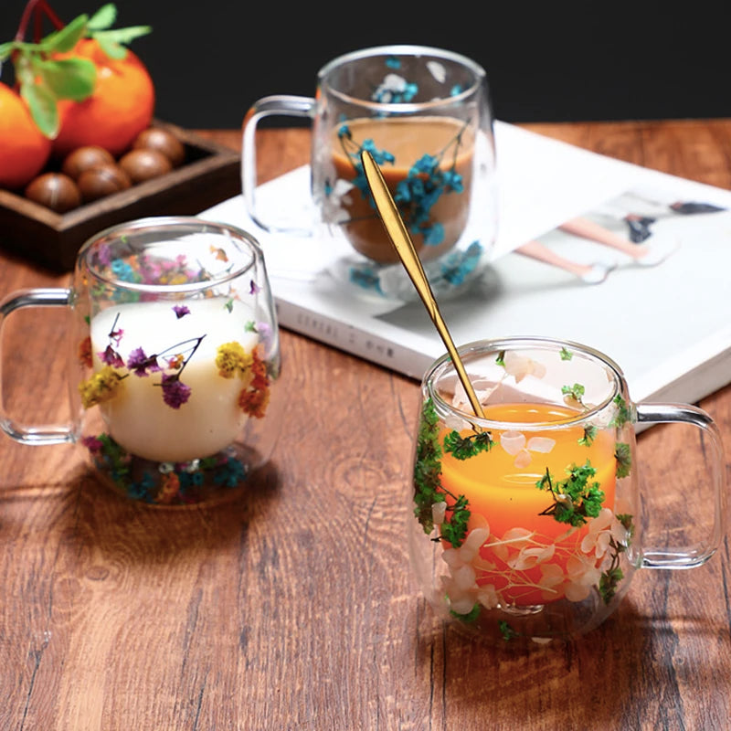 Elaris Floral Glass Mug