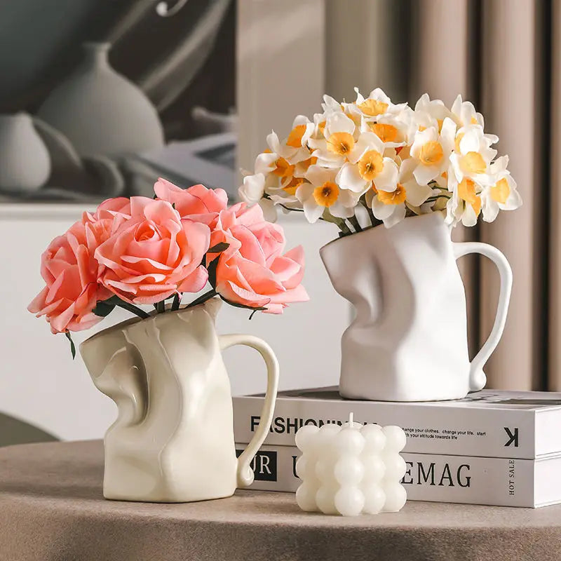 Crumble Ceramic Pitcher Vase