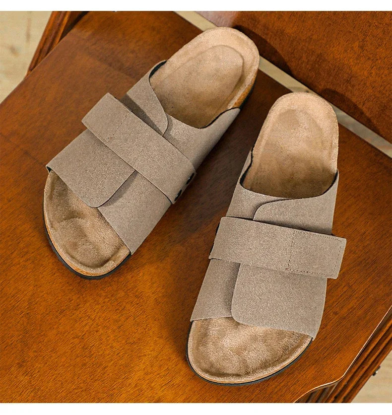 Barrera Sanded Suede Slides