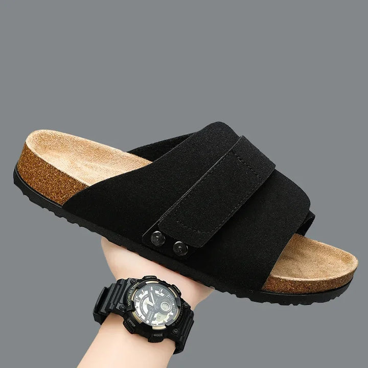 Barrera Sanded Suede Slides