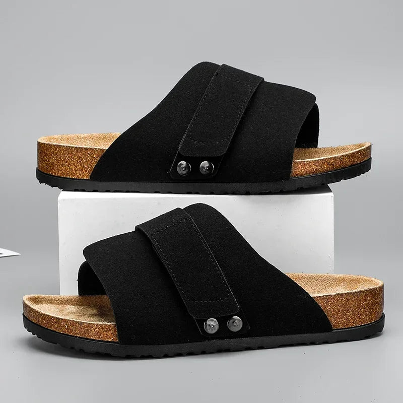 Barrera Sanded Suede Slides