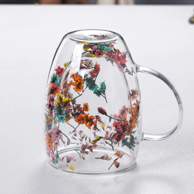 Floral Glass Mug - BloomGlass