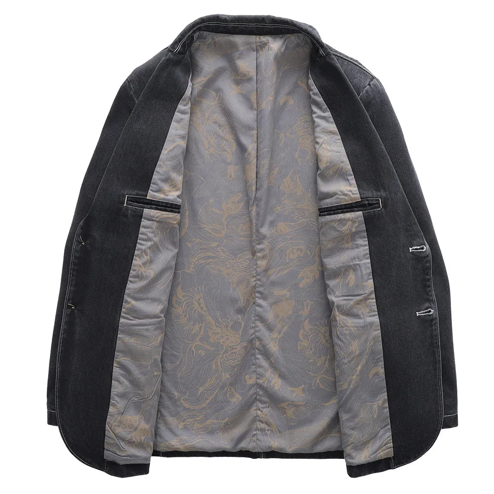 Men’s Casual Tailored Denim Blazer