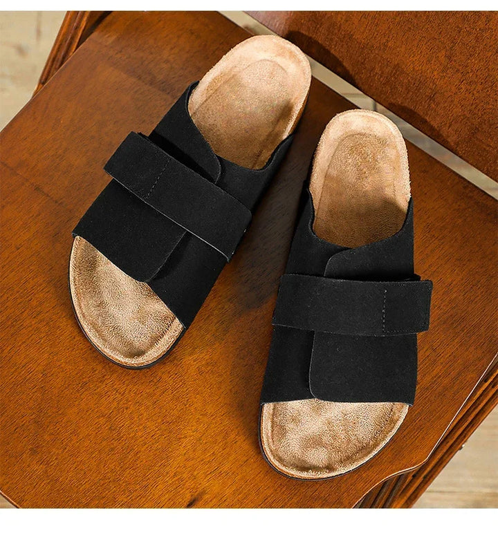Barrera Sanded Suede Slides