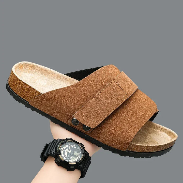 Barrera Sanded Suede Slides