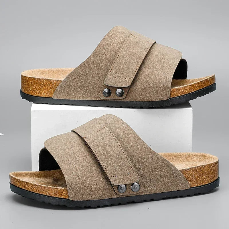 Barrera Sanded Suede Slides