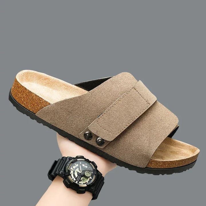 Barrera Sanded Suede Slides